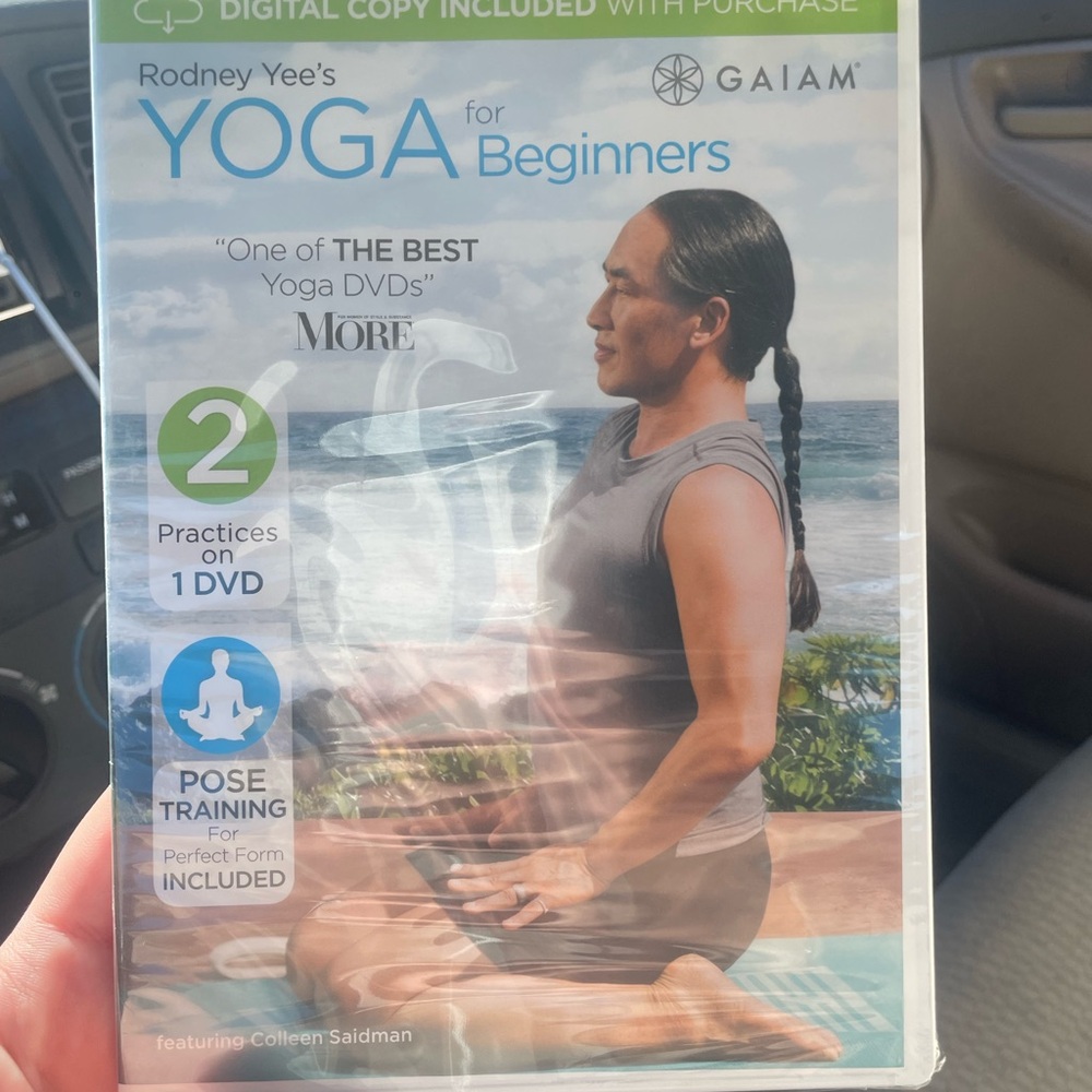 GAIAM Yoga for Beginners DVD with Blue and White Design